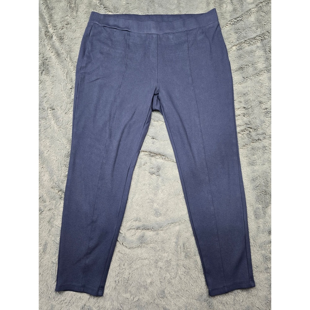 Style & Co Womens Navy Blue Seamed Front Pull On Tapered Pants Size 20W